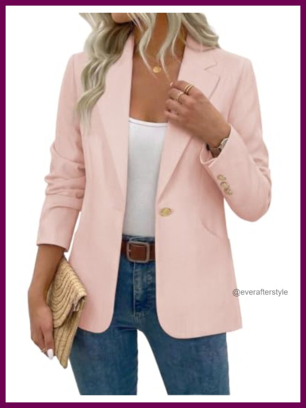 Women's Long Sleeve Business Casual Blazer with Pockets